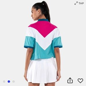 The Nike Chevron Polo Dri-Fit Crop Top Loose Fit Golf Shirt, Size Medium